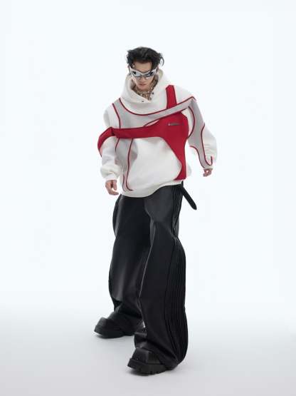 【24s Oct.】Deconstructed Double-layer Paneled Hoodie-IYAMIUIO