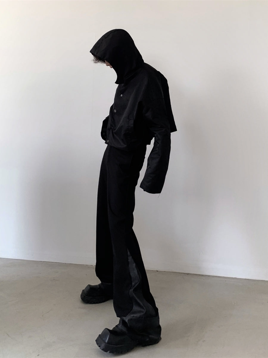 【23s August.】Nylon Button Hoodie-IYAMIUIO