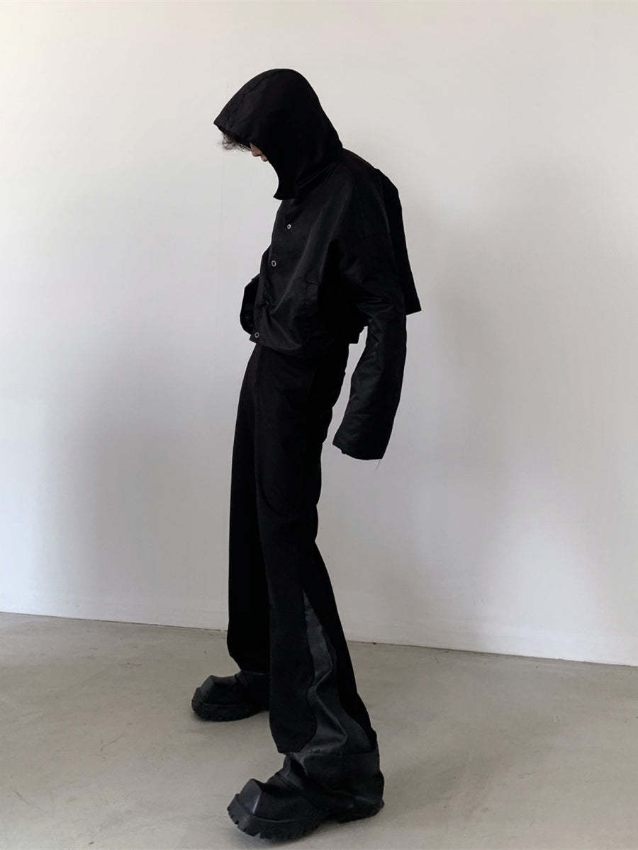 【23s August.】Nylon Button Hoodie-IYAMIUIO