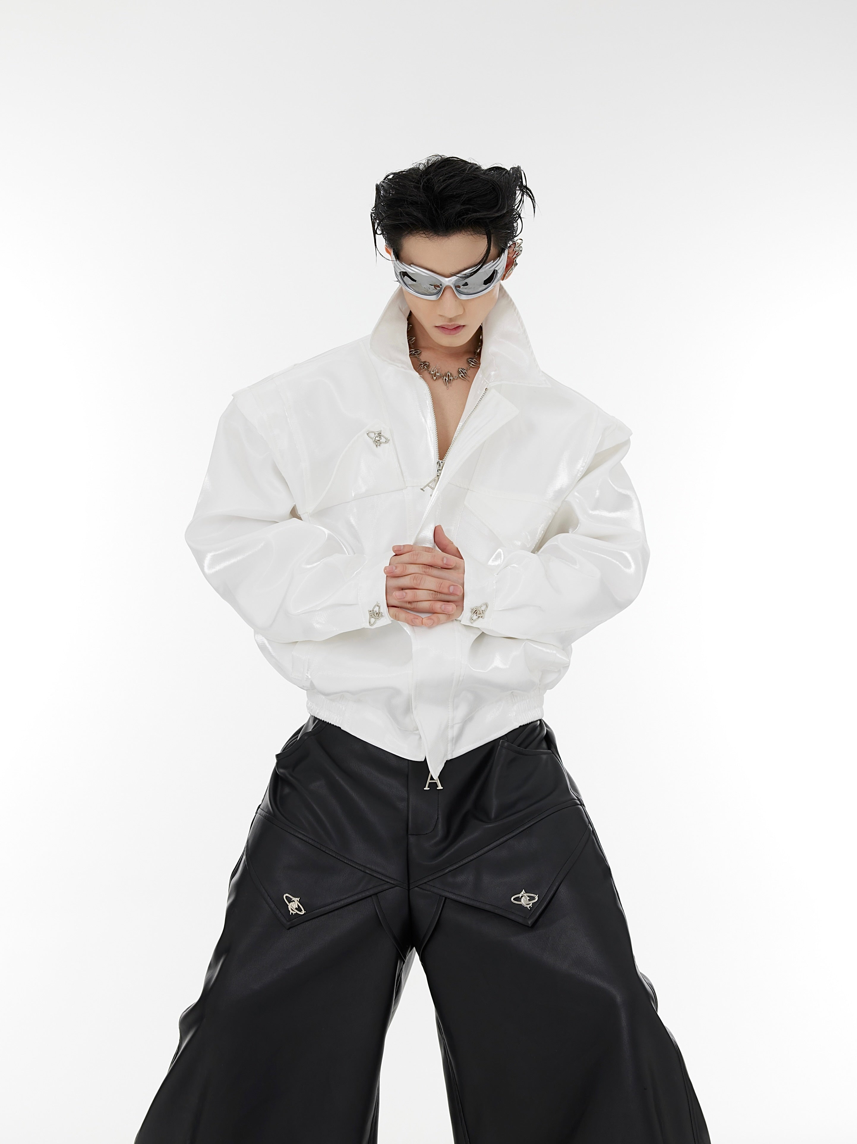 【23s August.】Streamer Shoulder Pad Jacket-IYAMIUIO