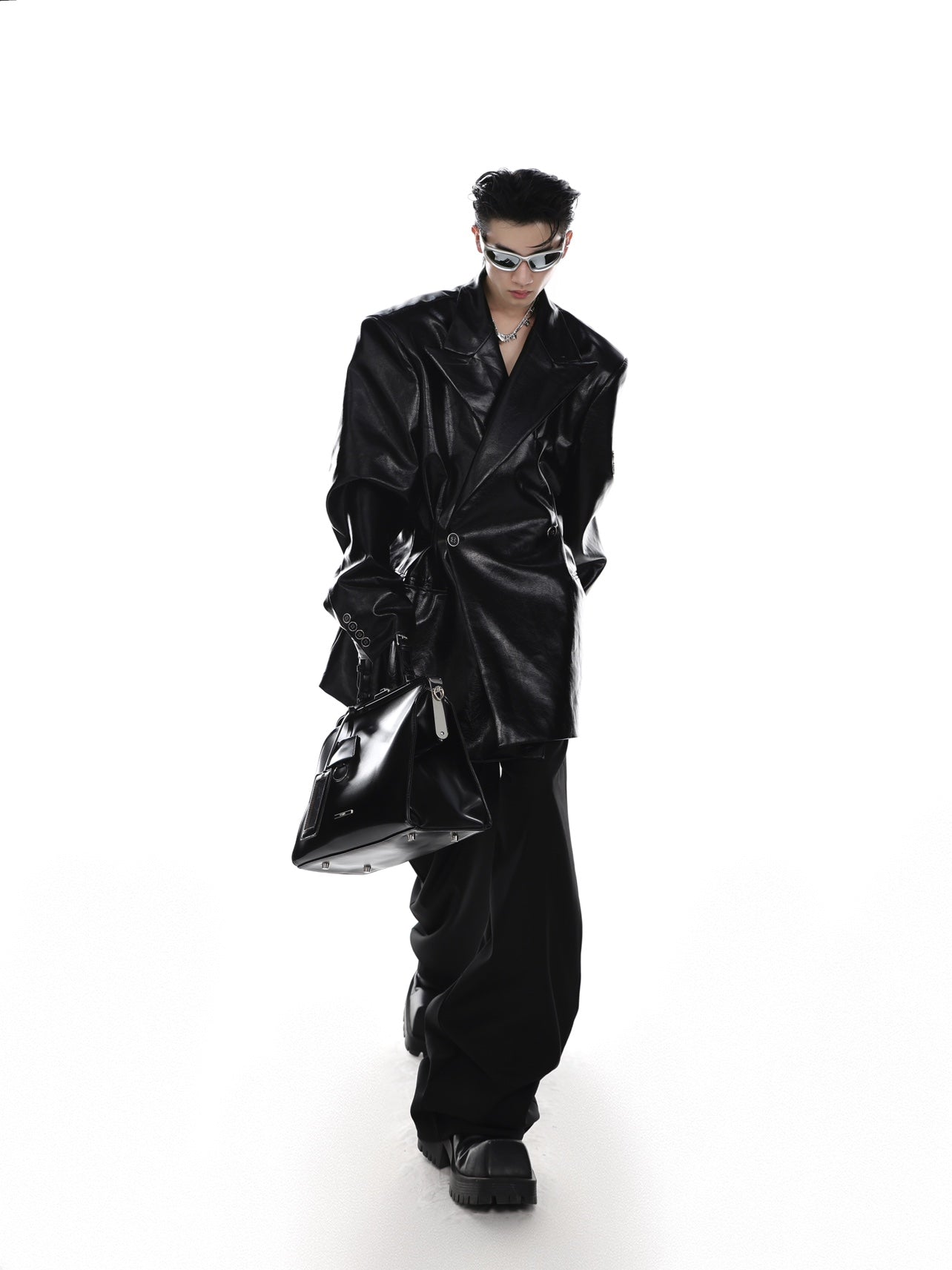 【23s Mar.】Shoulder Pad PU Leather Suit-IYAMIUIO