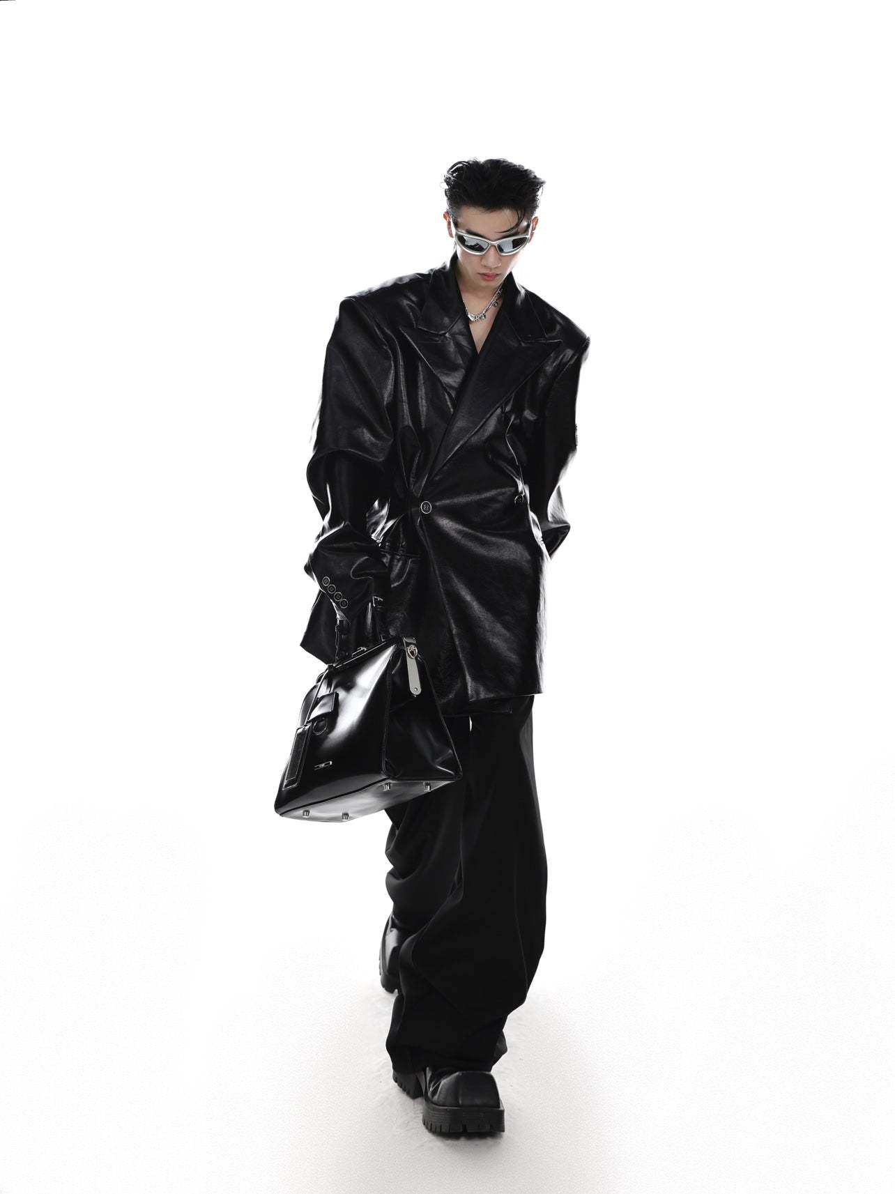 【23s Mar.】Shoulder Pad PU Leather Suit-IYAMIUIO