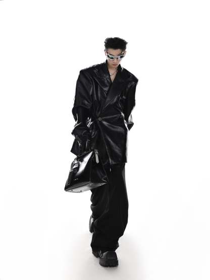 【23s Mar.】Shoulder Pad PU Leather Suit-IYAMIUIO