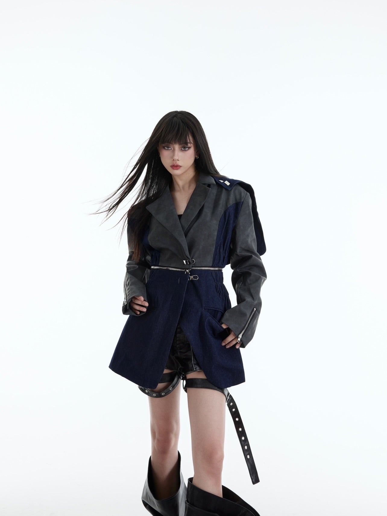 【23s October.】Deconstructed Paneled Detachable Blazer-IYAMIUIO