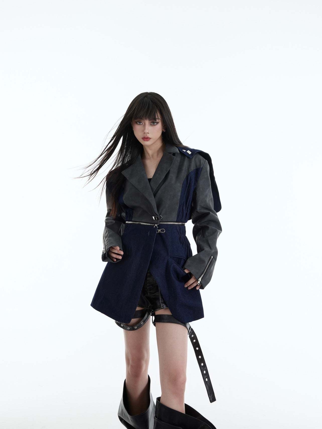 【23s October.】Deconstructed Paneled Detachable Blazer-IYAMIUIO