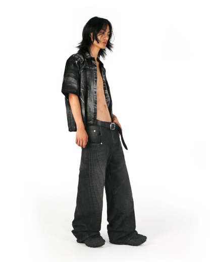 Brushed Shirt Black-IYAMIUIO