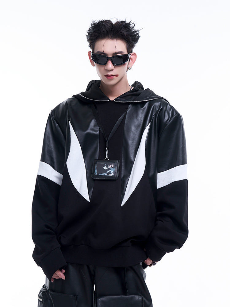 【24s Sep.】PU Leather Hoodie Jacket-IYAMIUIO