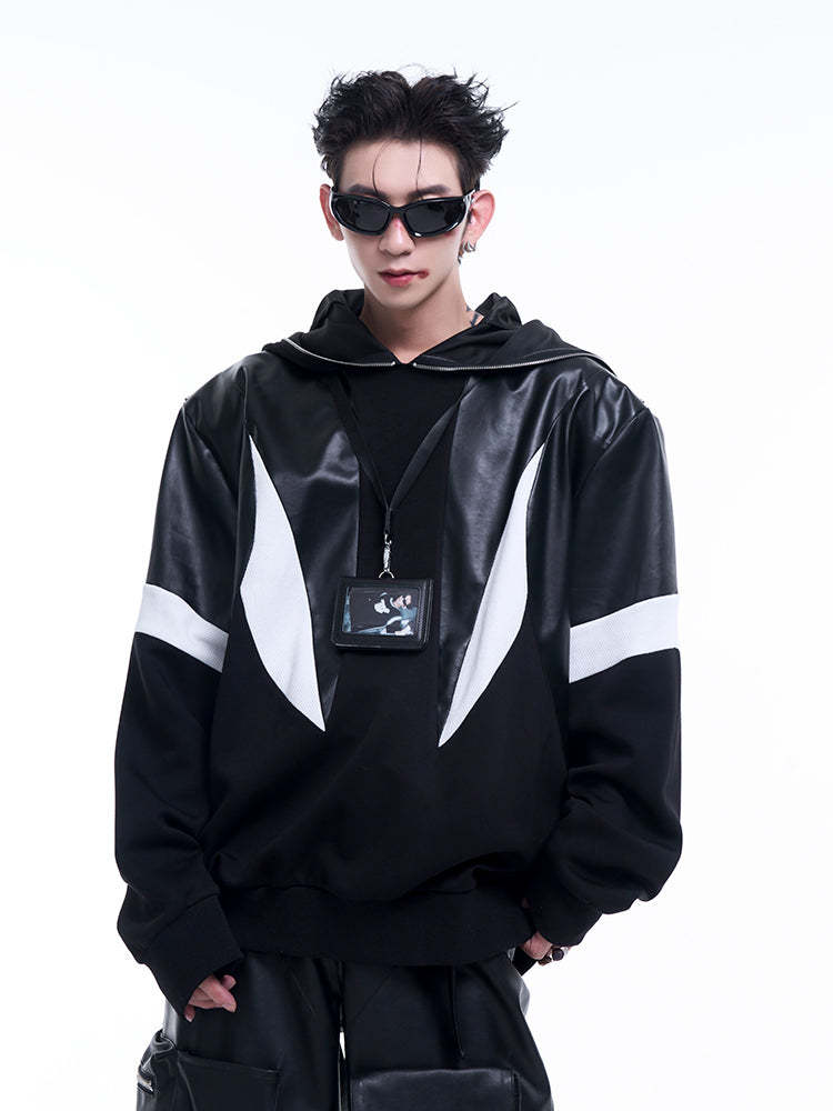 【24s Sep.】PU Leather Hoodie Jacket-IYAMIUIO