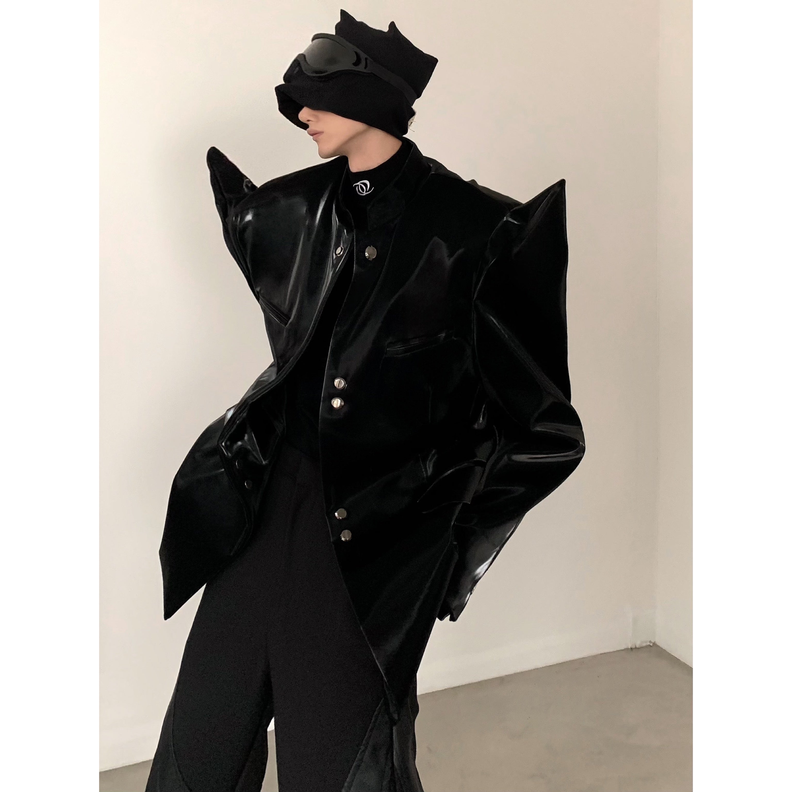 【24s March.】Special-shaped Trendy Design Black Jacket-IYAMIUIO