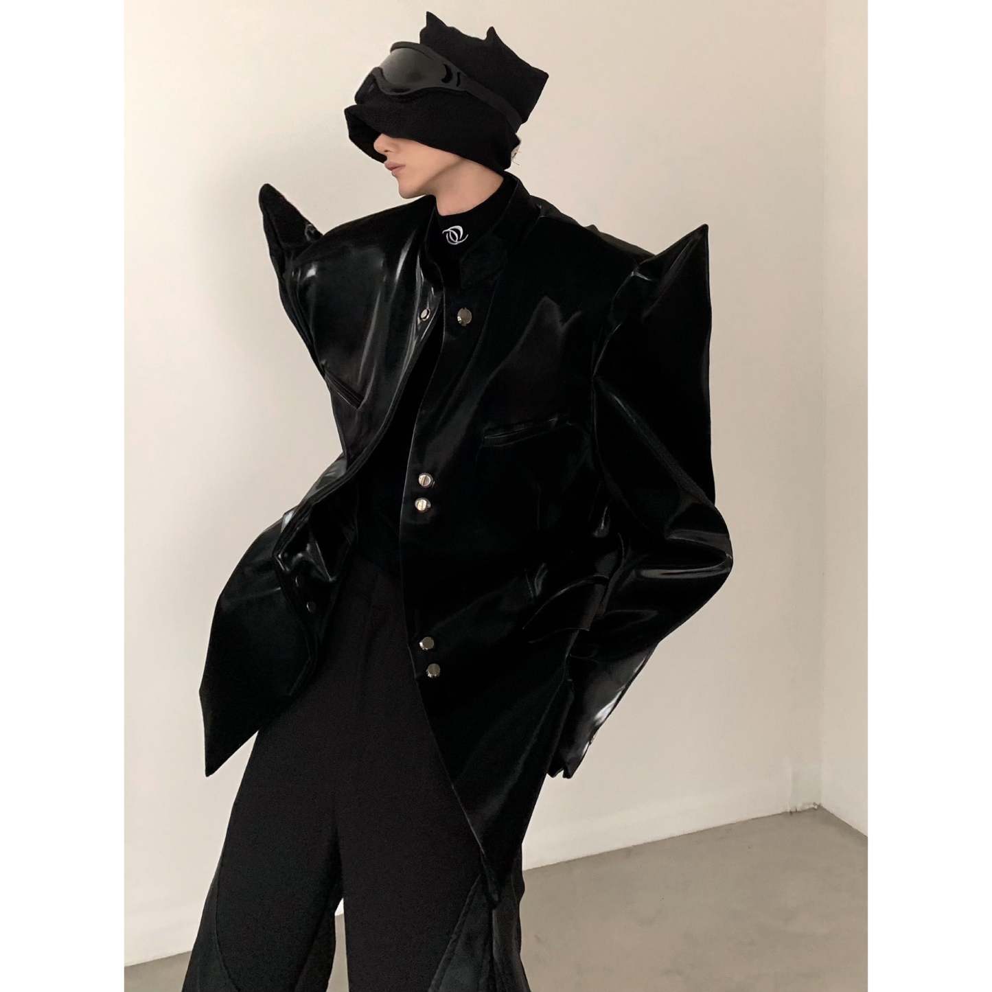 【24s March.】Special-shaped Trendy Design Black Jacket-IYAMIUIO