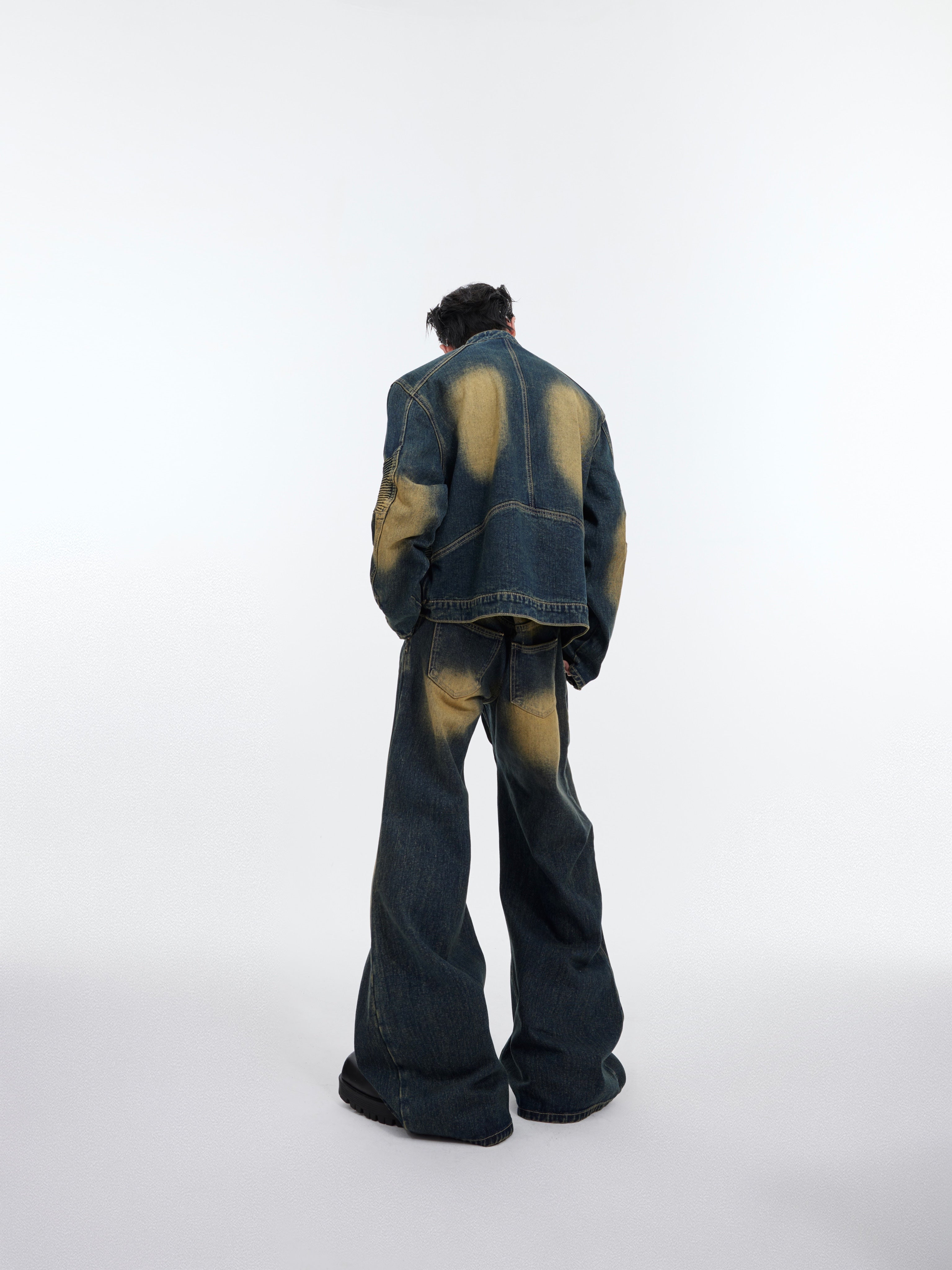 【24s January.】3D Relief Design Deconstructed Denim Suit-IYAMIUIO