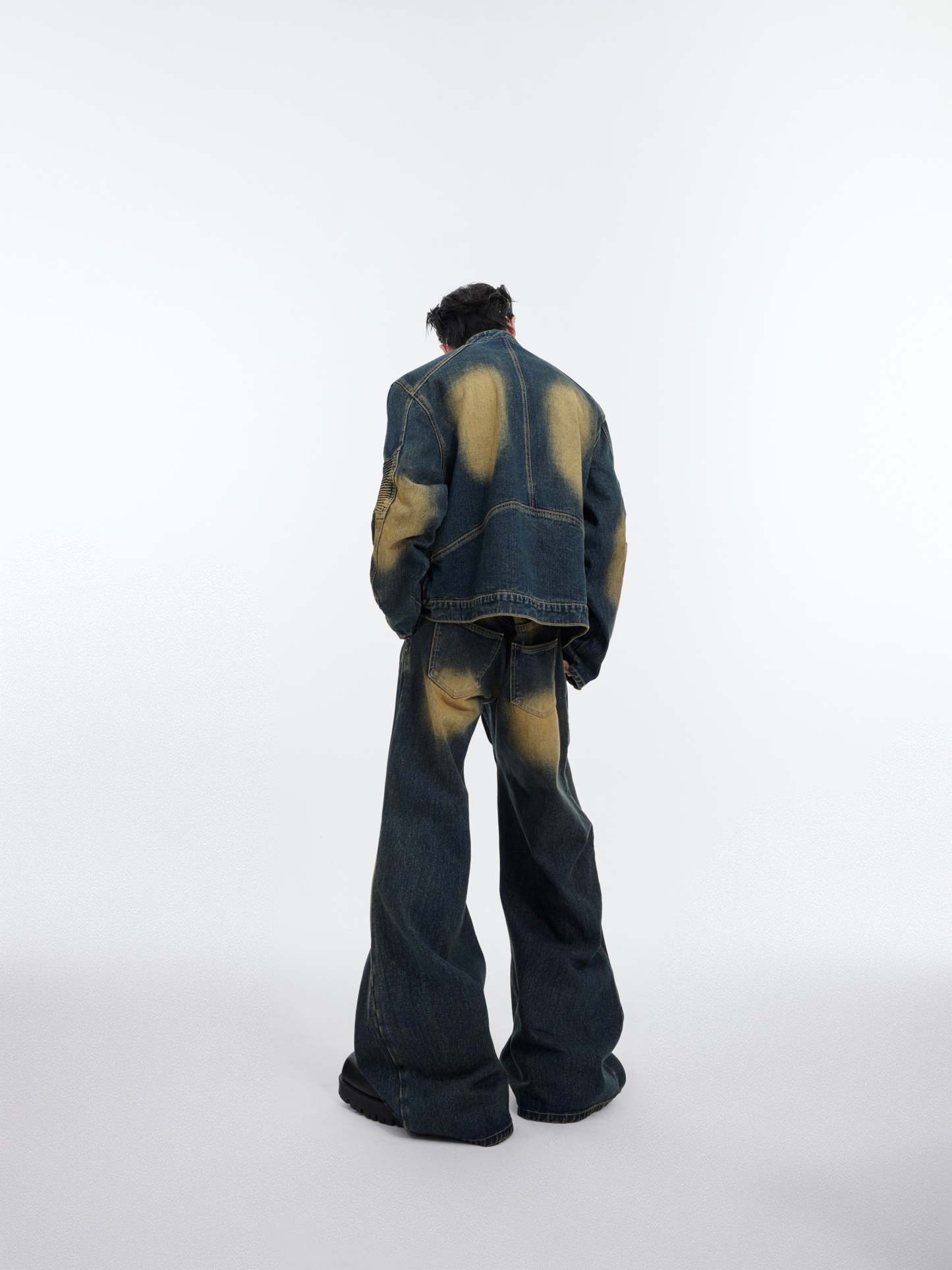 【24s January.】3D Relief Design Deconstructed Denim Suit-IYAMIUIO