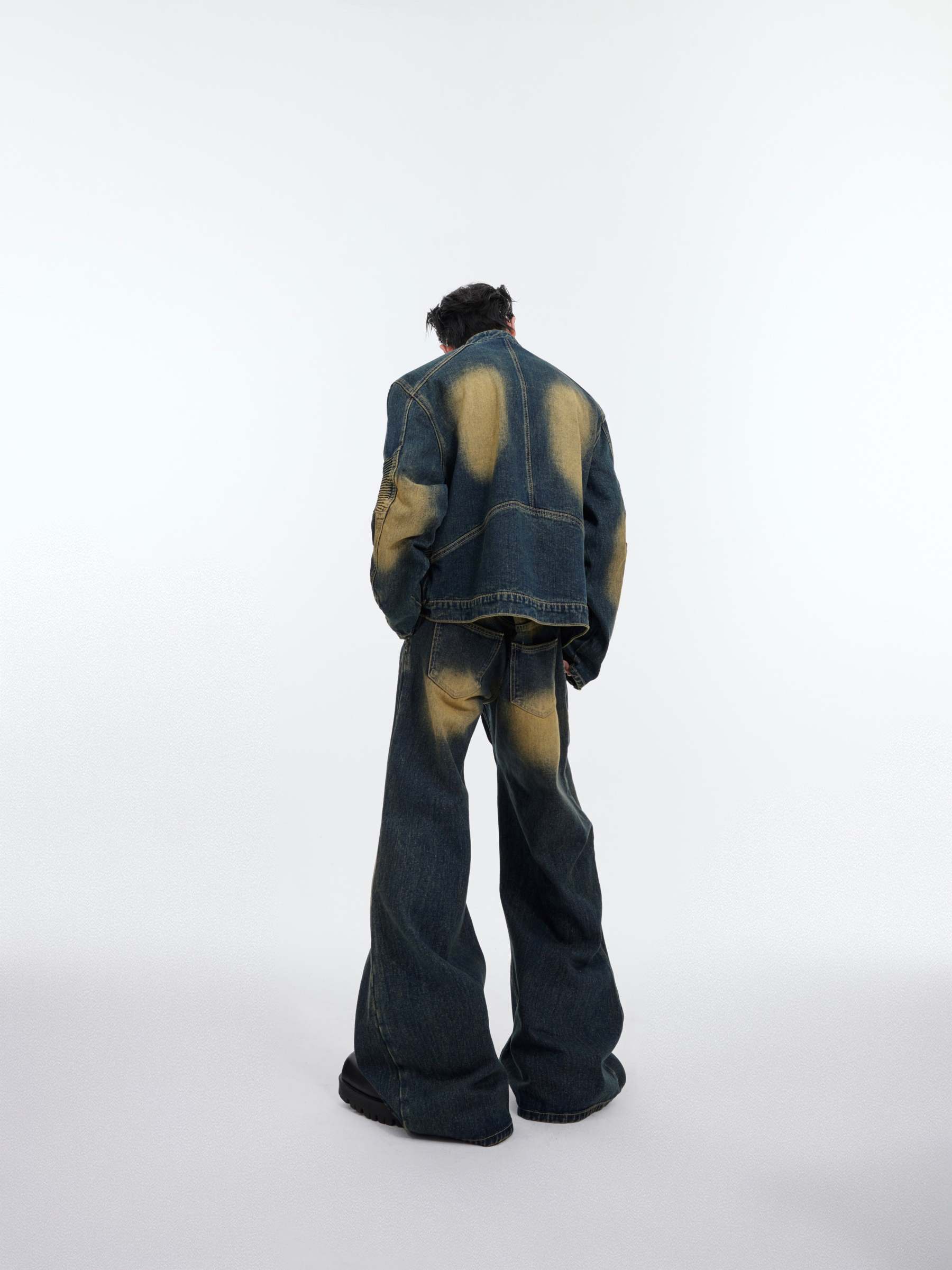 【24s January.】3D Relief Design Deconstructed Denim Suit-IYAMIUIO