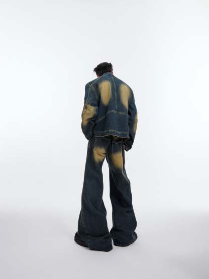 【24s January.】3D Relief Design Deconstructed Denim Suit-IYAMIUIO