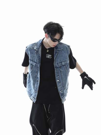【23s July.】Sleeveless Denim Jacket-IYAMIUIO