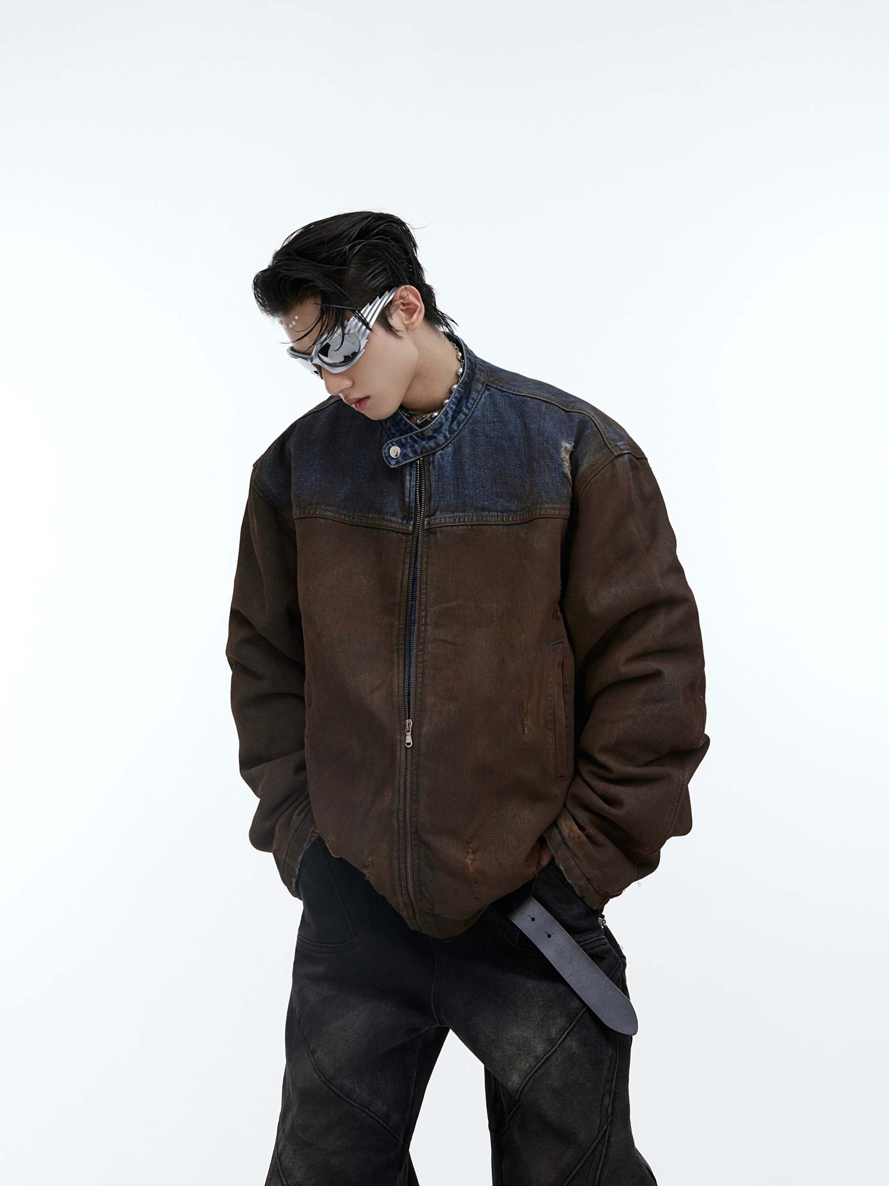 【23s November.】Wasteland Distressed Washed Denim Jacket-IYAMIUIO