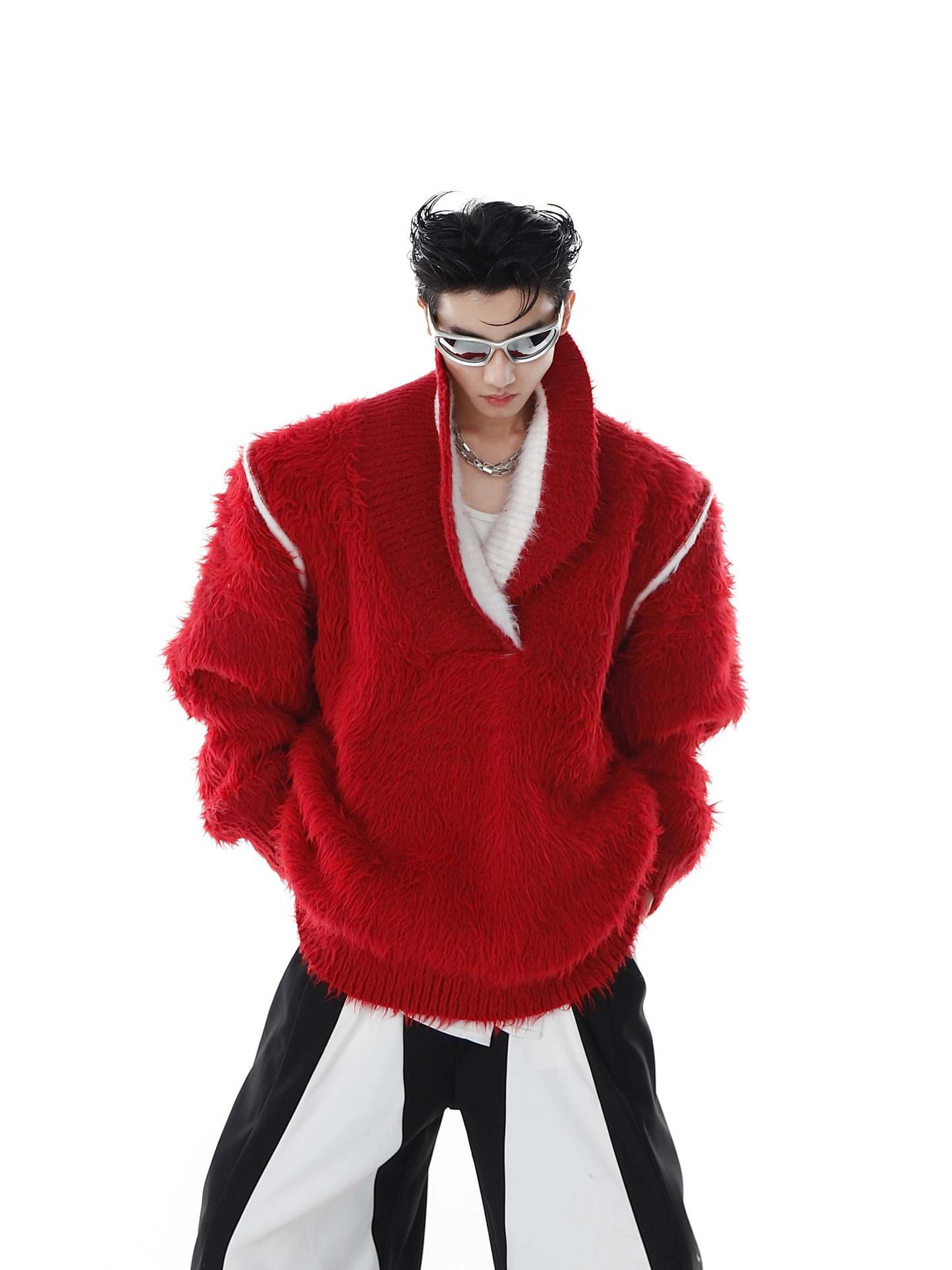 【NEW ARRIVALS】Mink Faux Weighted Knit Sweater-IYAMIUIO