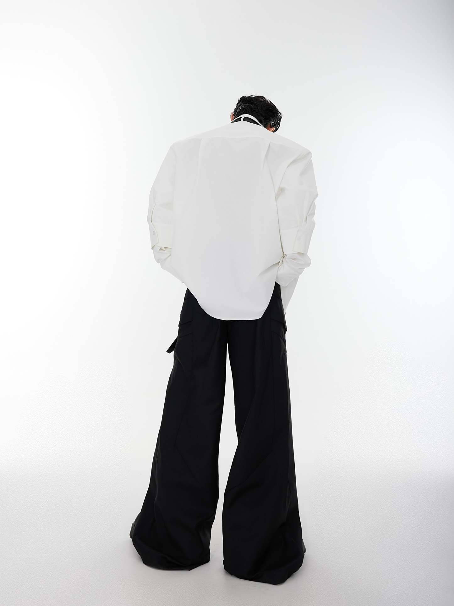 【23s August.】Double Cuff Shoulder Pads Shirt-IYAMIUIO