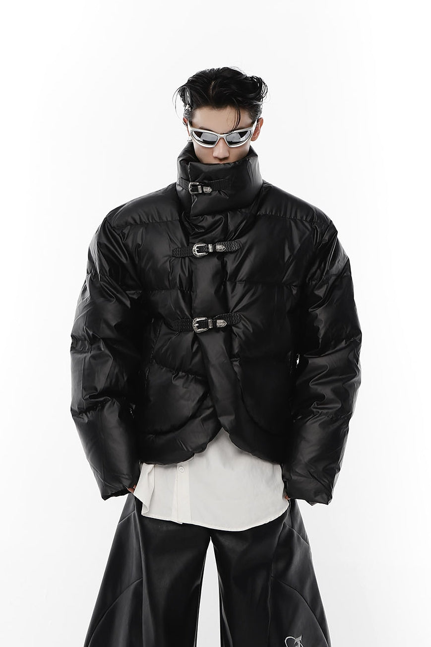 Irregular Leather Jacket-IYAMIUIO