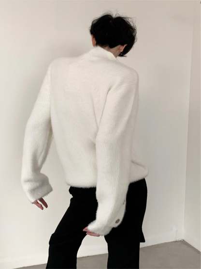 【23s December.】Curved Button Design Sweater-IYAMIUIO