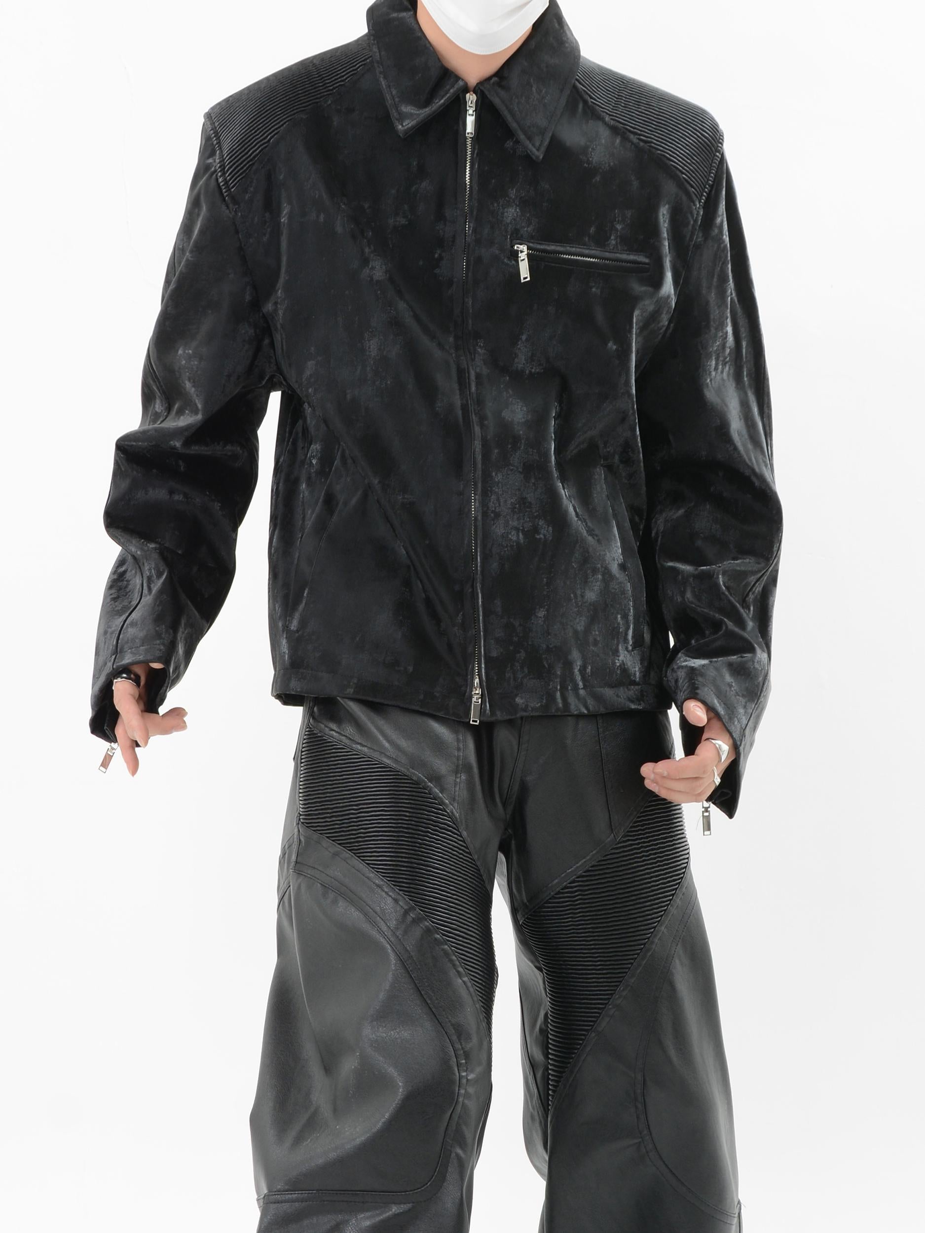 【24s Sep.】PU Leather Patchwork Jacket-IYAMIUIO