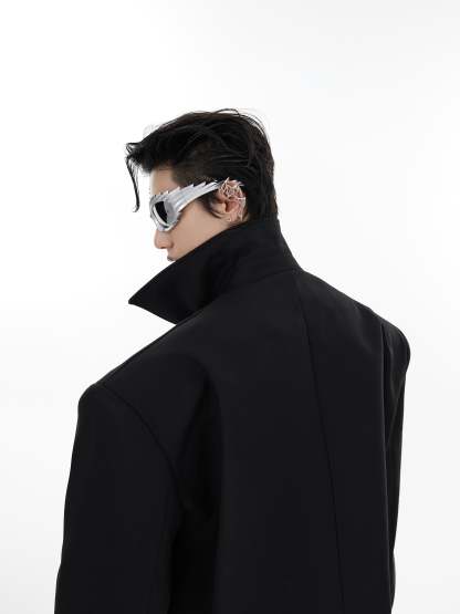 【23s August.】Oversized Paneled Cropped Jacket-IYAMIUIO