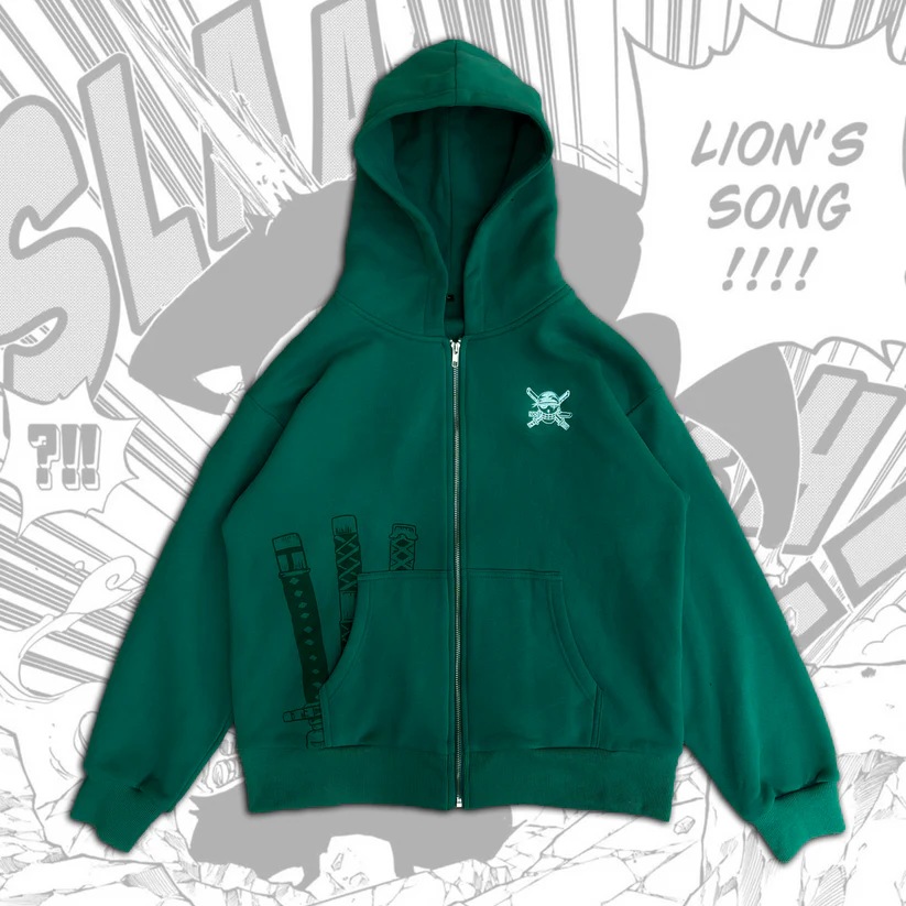 Zoro Nothing Happend Zip Hoodie-One.P-IYAMIUIO