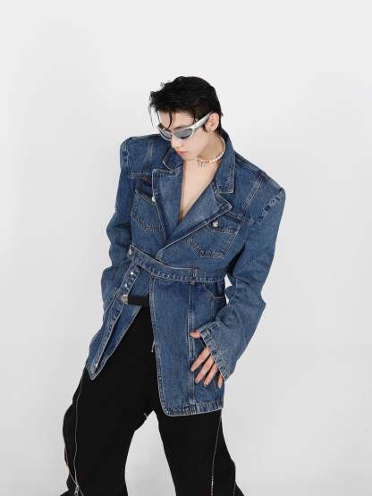 3D Deconstructed Denim Top-IYAMIUIO