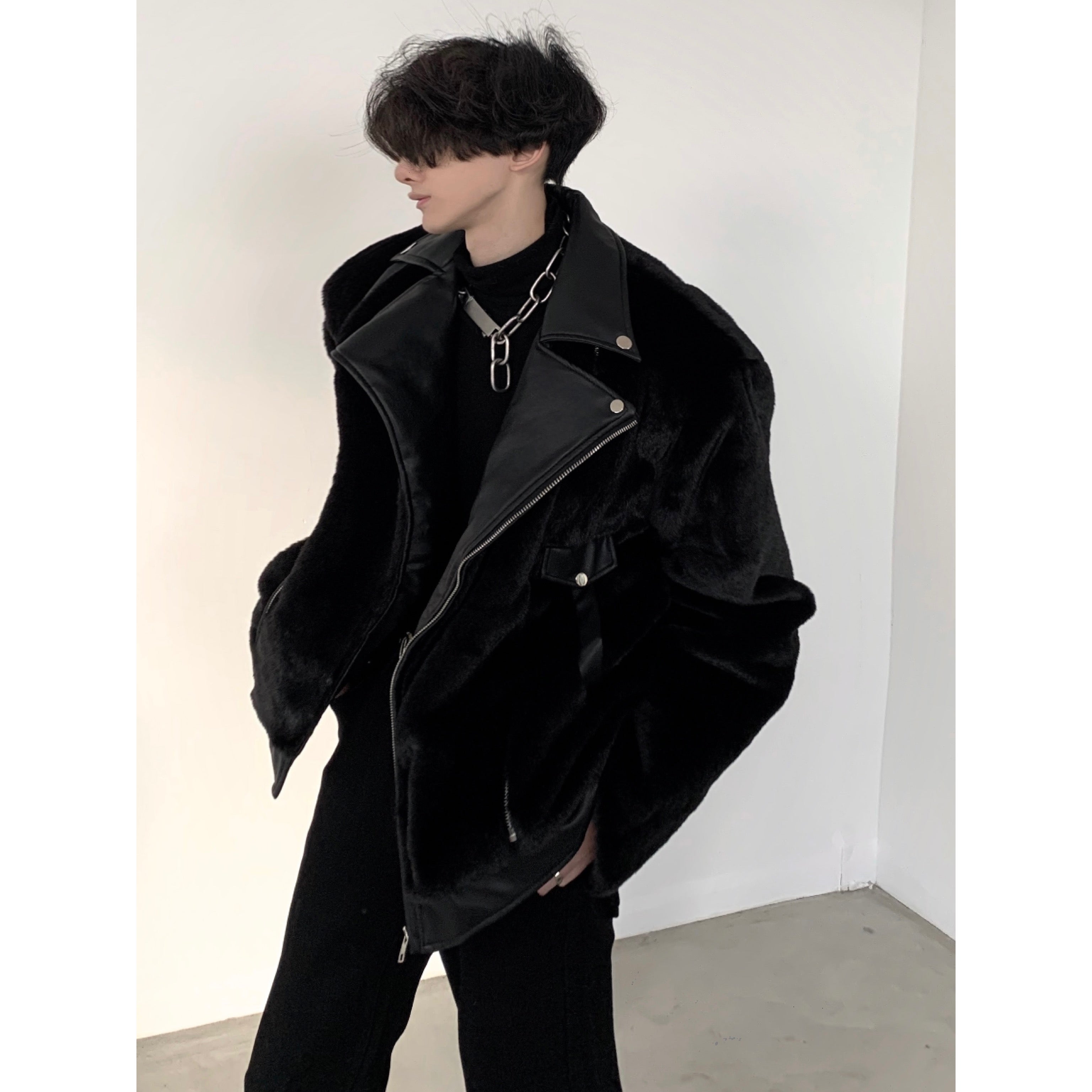 【23s December.】Vintage Motorcycle Mink Jacket-IYAMIUIO