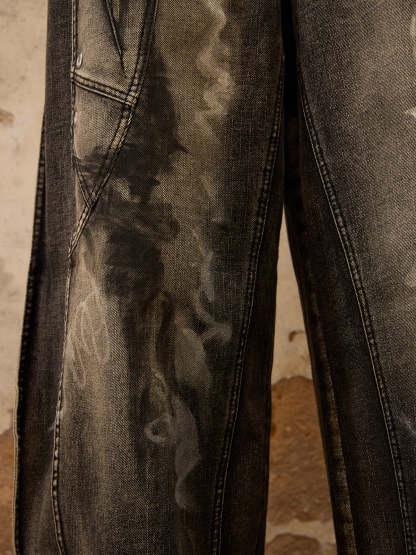 Personsoul Graffiti Contour Jeans-IYAMIUIO