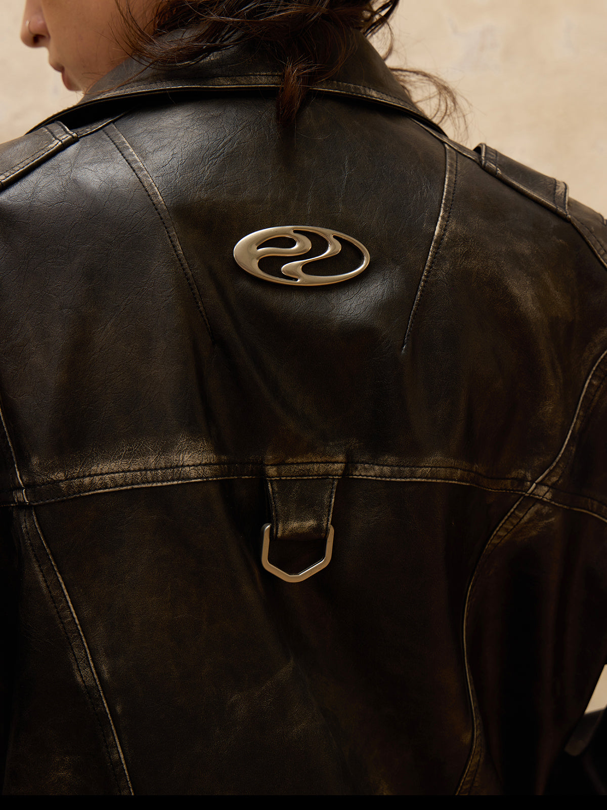 Personsoul Vintage Brush Leather Jacket-IYAMIUIO