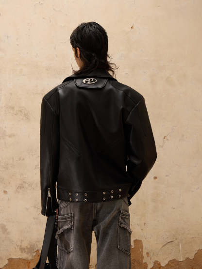 Personsoul Racing Faux-Leather Jacket-IYAMIUIO
