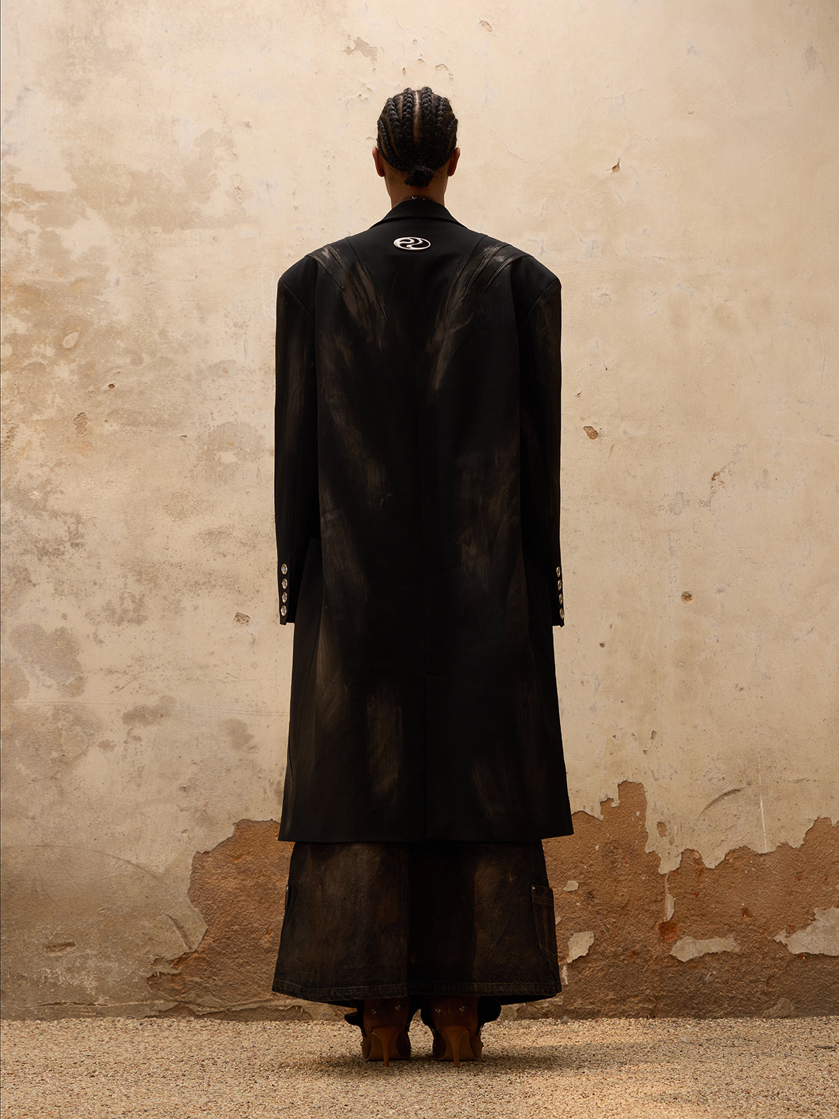 Personsoul Dirty Trench Coat-IYAMIUIO