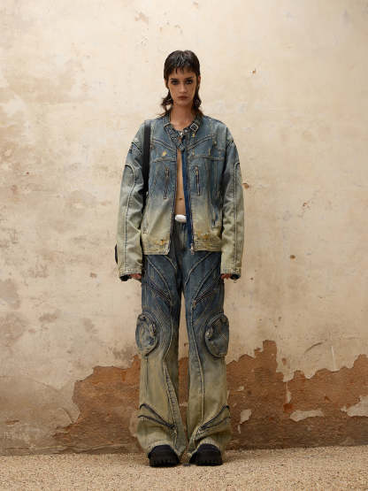 Personsoul Washing Denim Jacket-IYAMIUIO