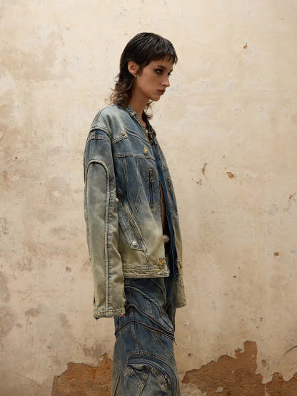 Personsoul Washing Denim Jacket-IYAMIUIO