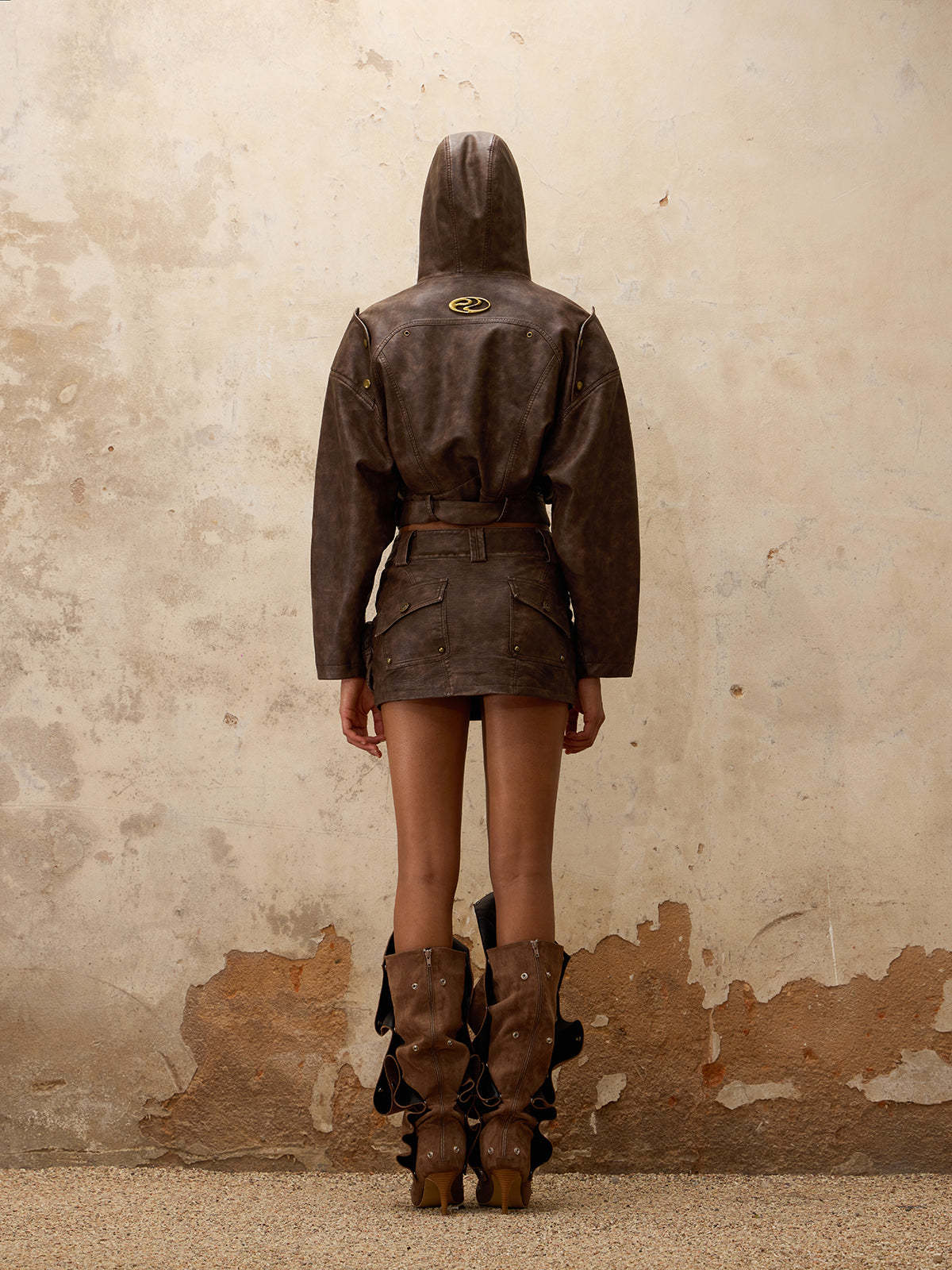 Personsoul Retro Blouson Leather Jacket-IYAMIUIO