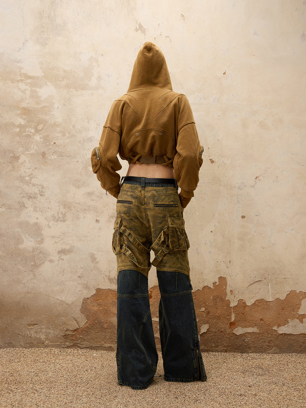 Personsoul Splicing Denim Jeans-IYAMIUIO