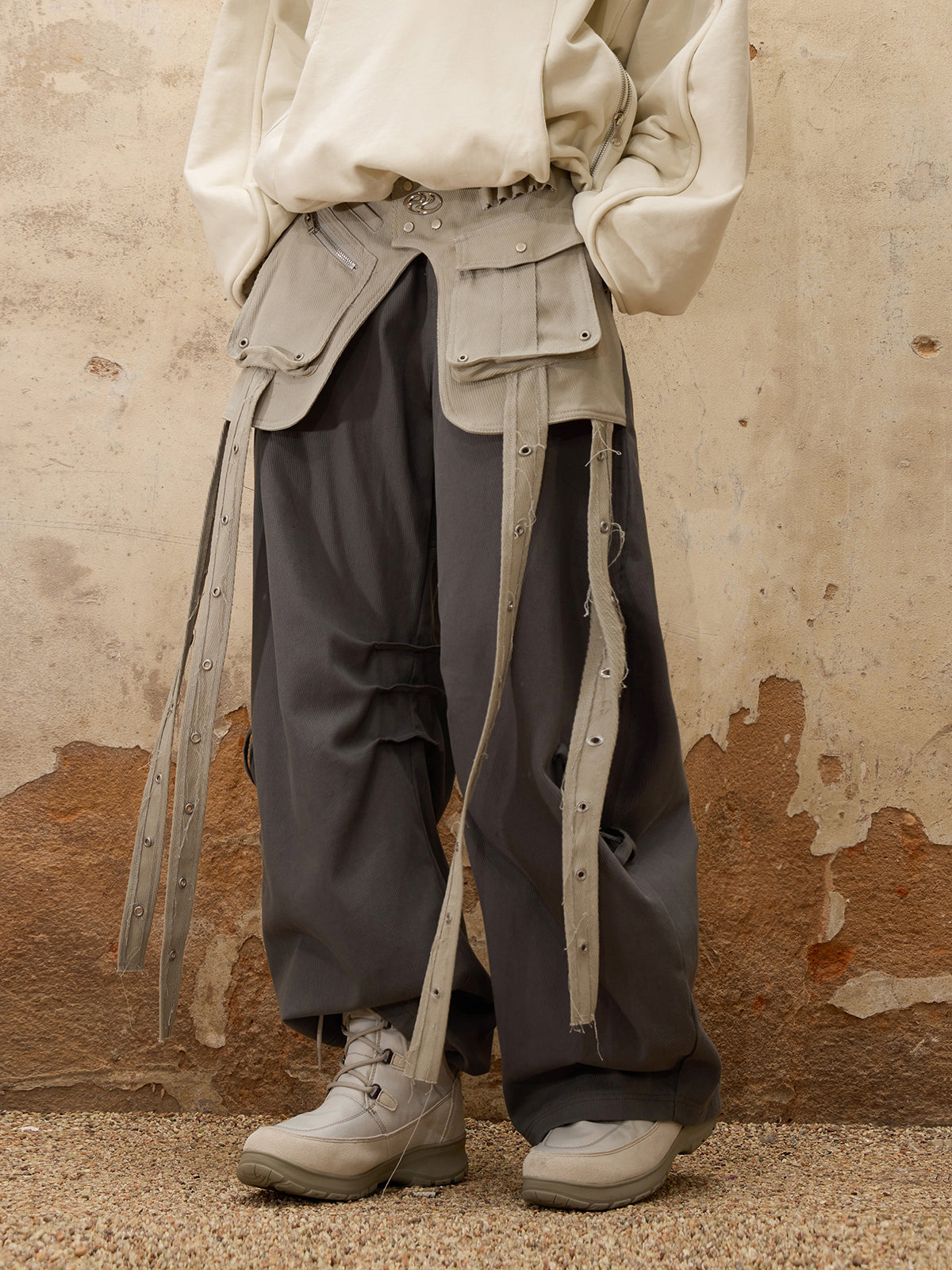 Personsoul Fanny Pack Cargo Pants-IYAMIUIO