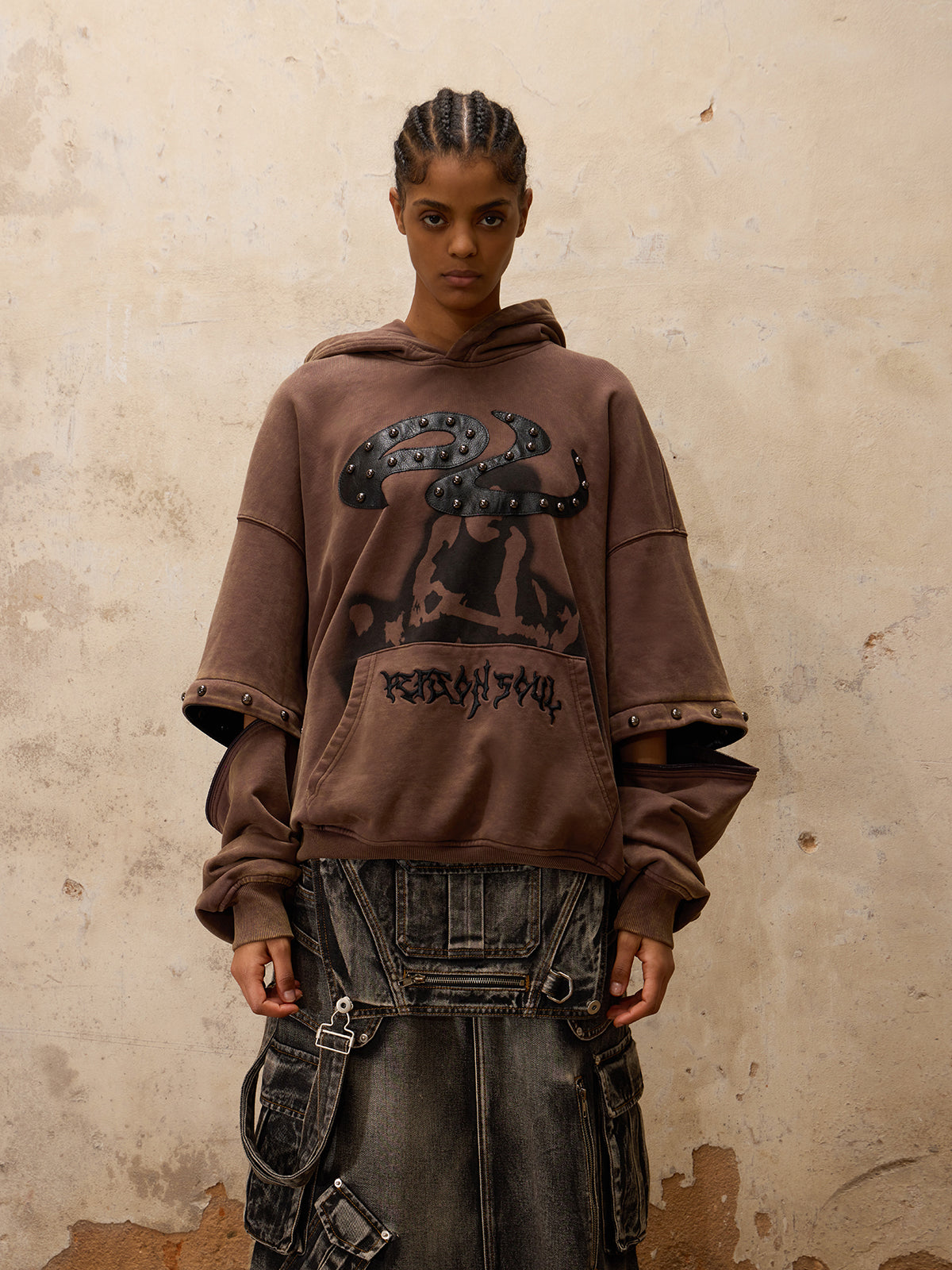 Personsoul Removable Sleeves Pulloverse-IYAMIUIO