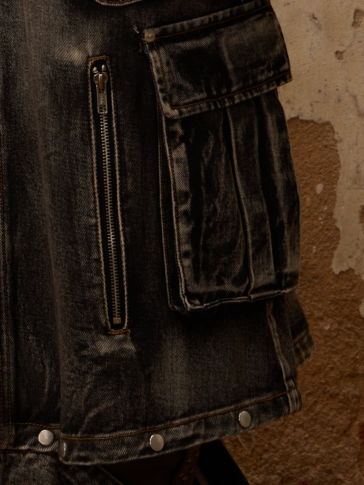 Personsoul Maxi Denim Dungarees Skirt-IYAMIUIO