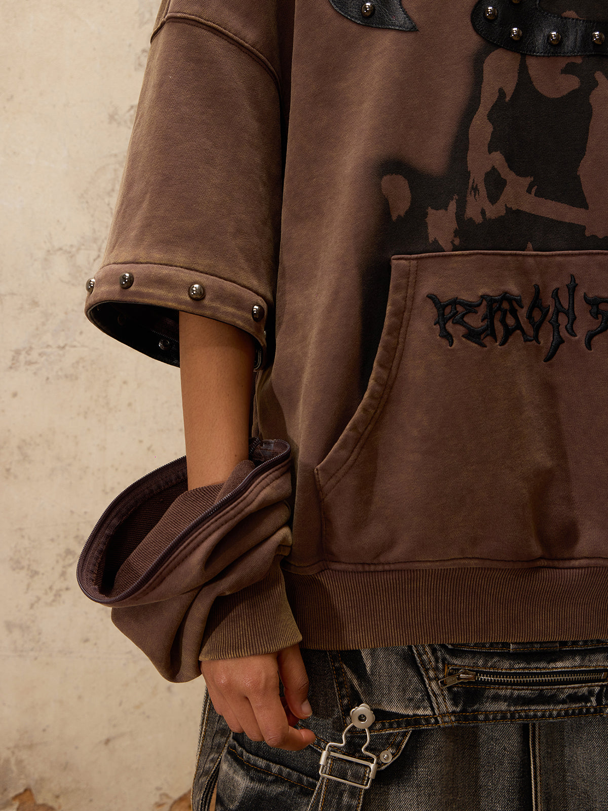 Personsoul Removable Sleeves Pulloverse-IYAMIUIO