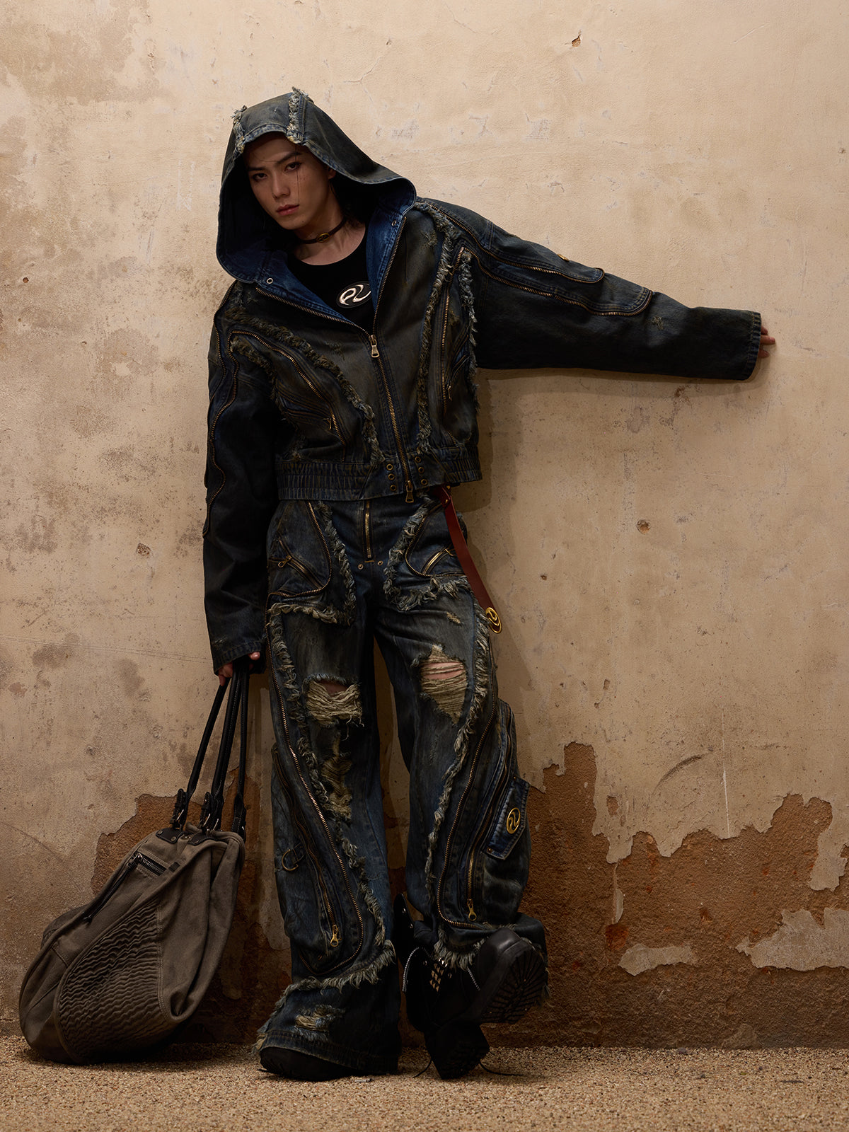 Personsoul Aliens Dirty Denim Coat-IYAMIUIO