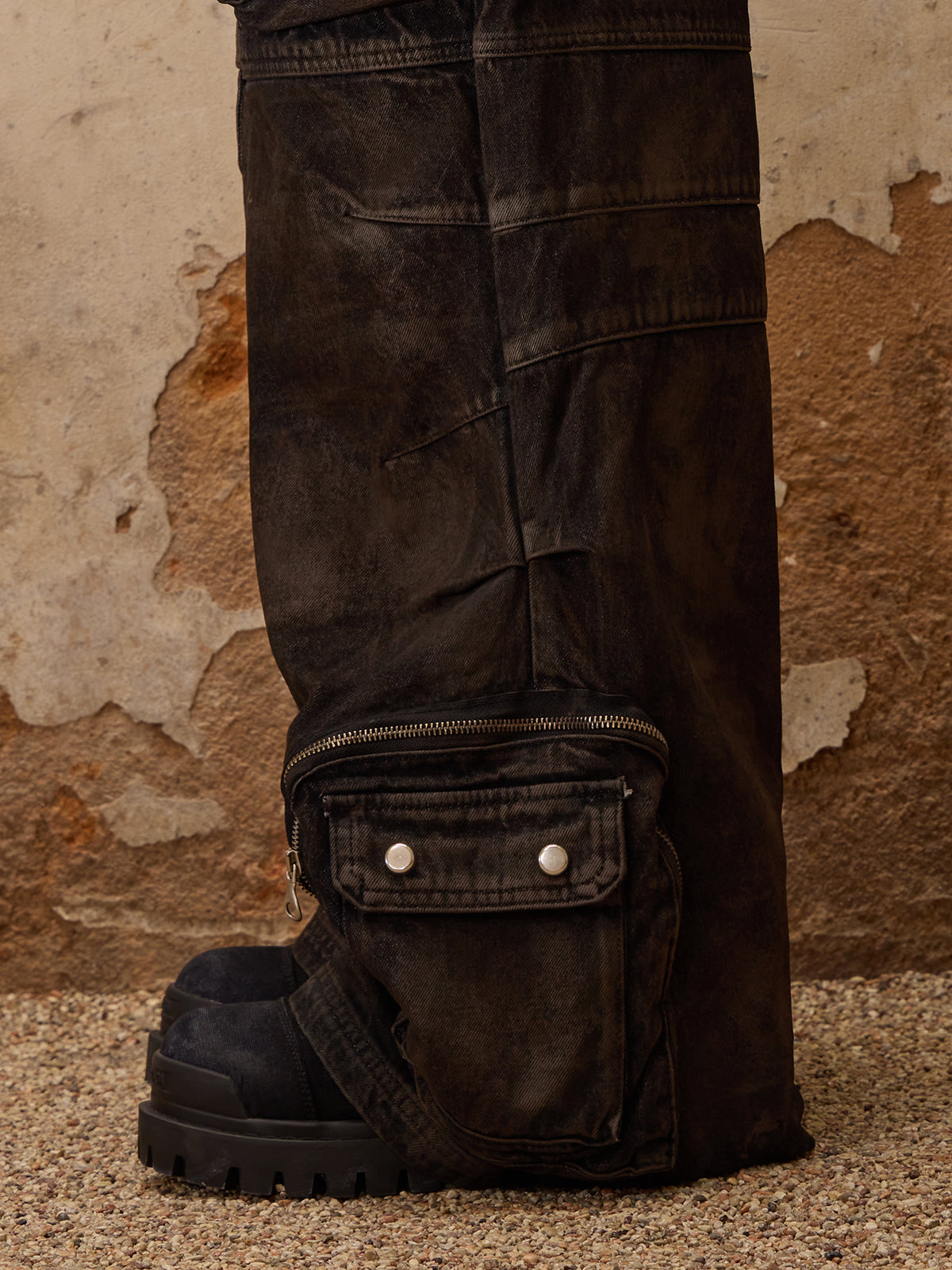 Personsoul Mud Dirty Denim Jeans-IYAMIUIO