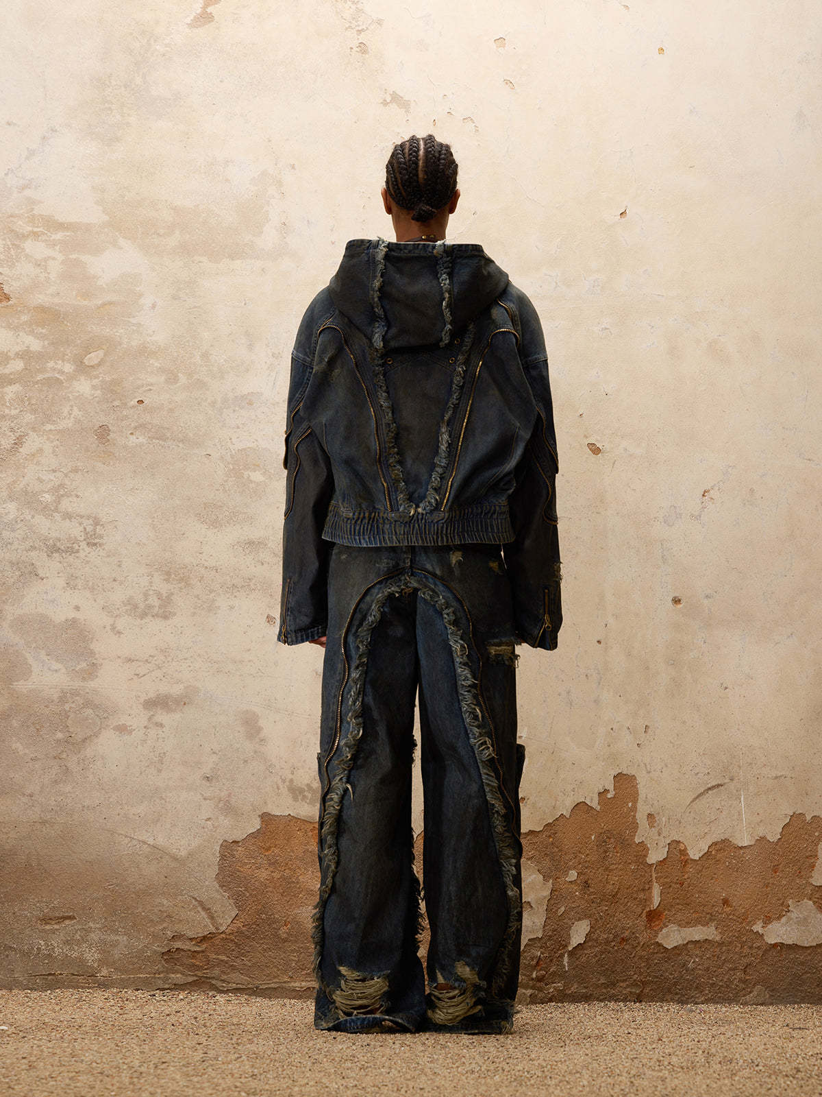 Personsoul Aliens Dirty Denim Coat-IYAMIUIO