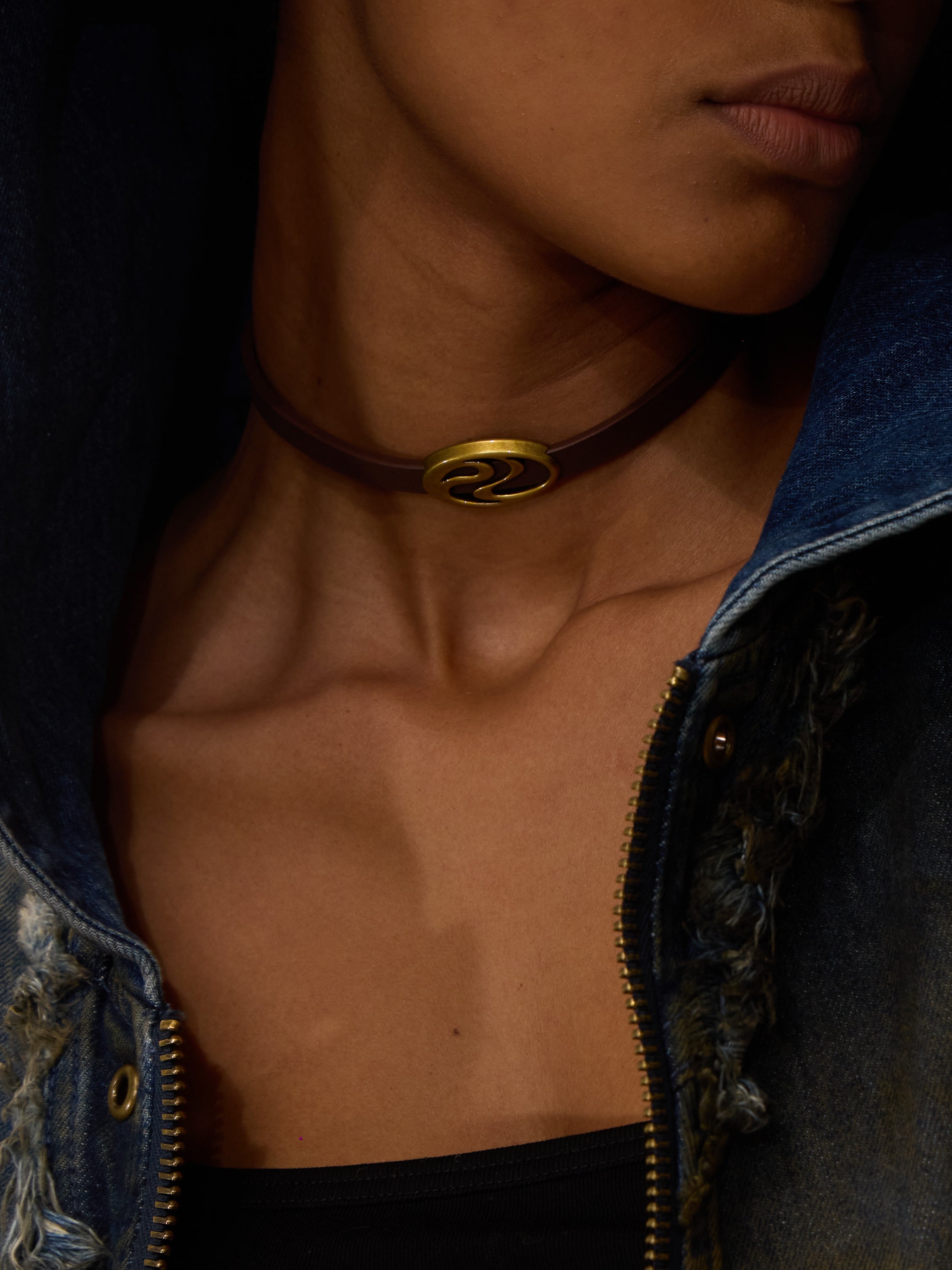 Personsoul Leather Choker-IYAMIUIO