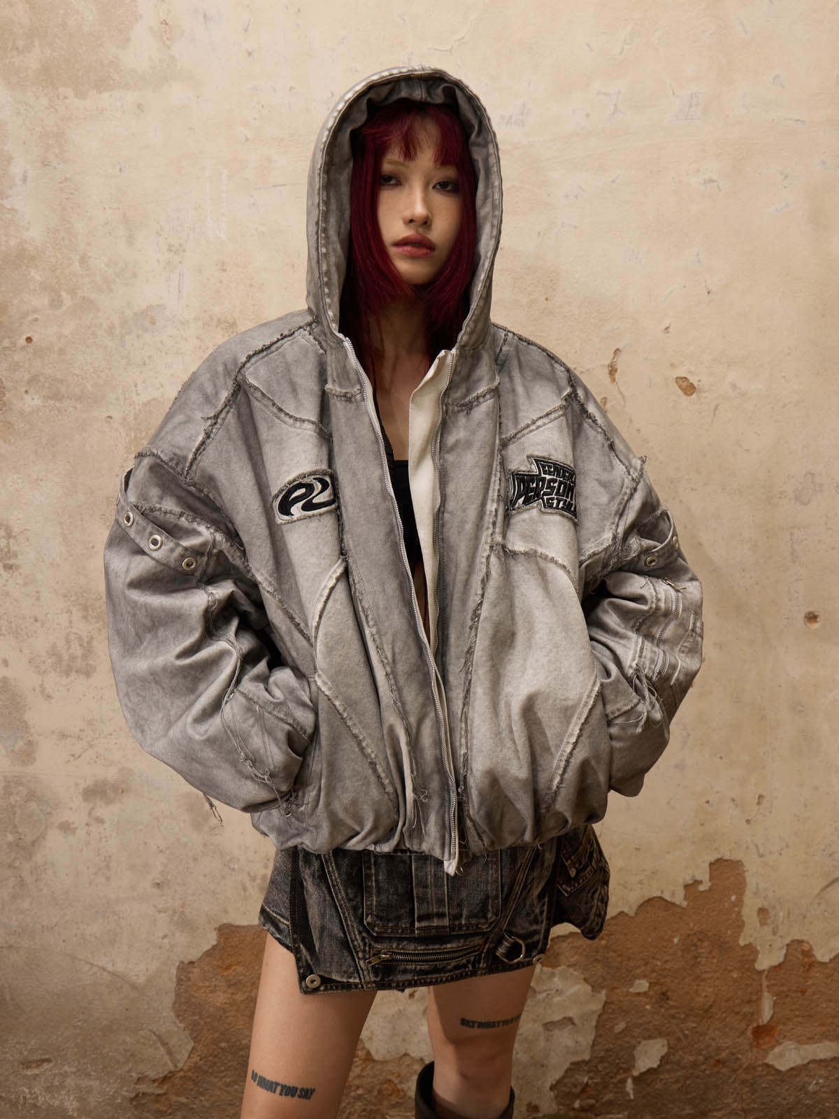 Personsoul Hand Brushed Dirty Cotton Jacket-IYAMIUIO