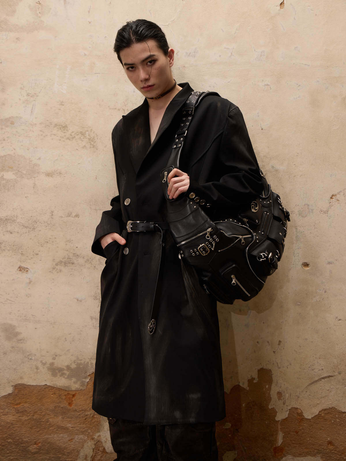 Personsoul Dirty Trench Coat-IYAMIUIO