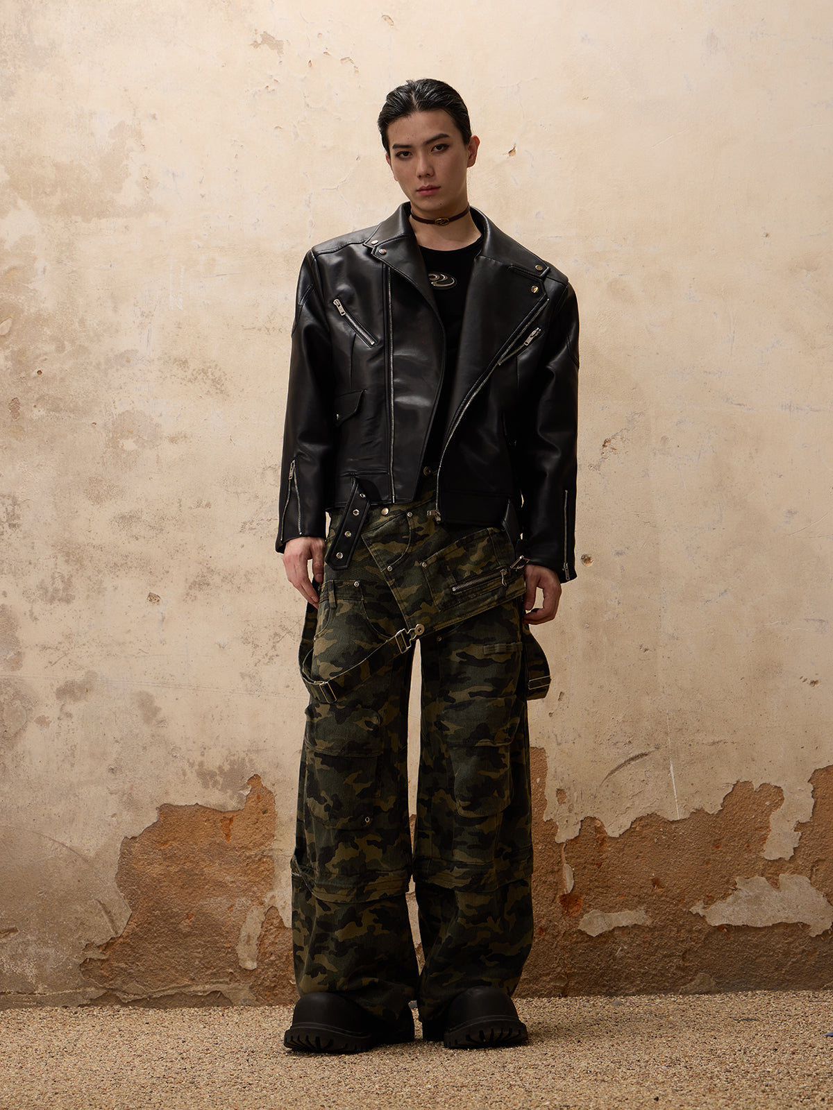 Personsoul Racing Faux-Leather Jacket-IYAMIUIO