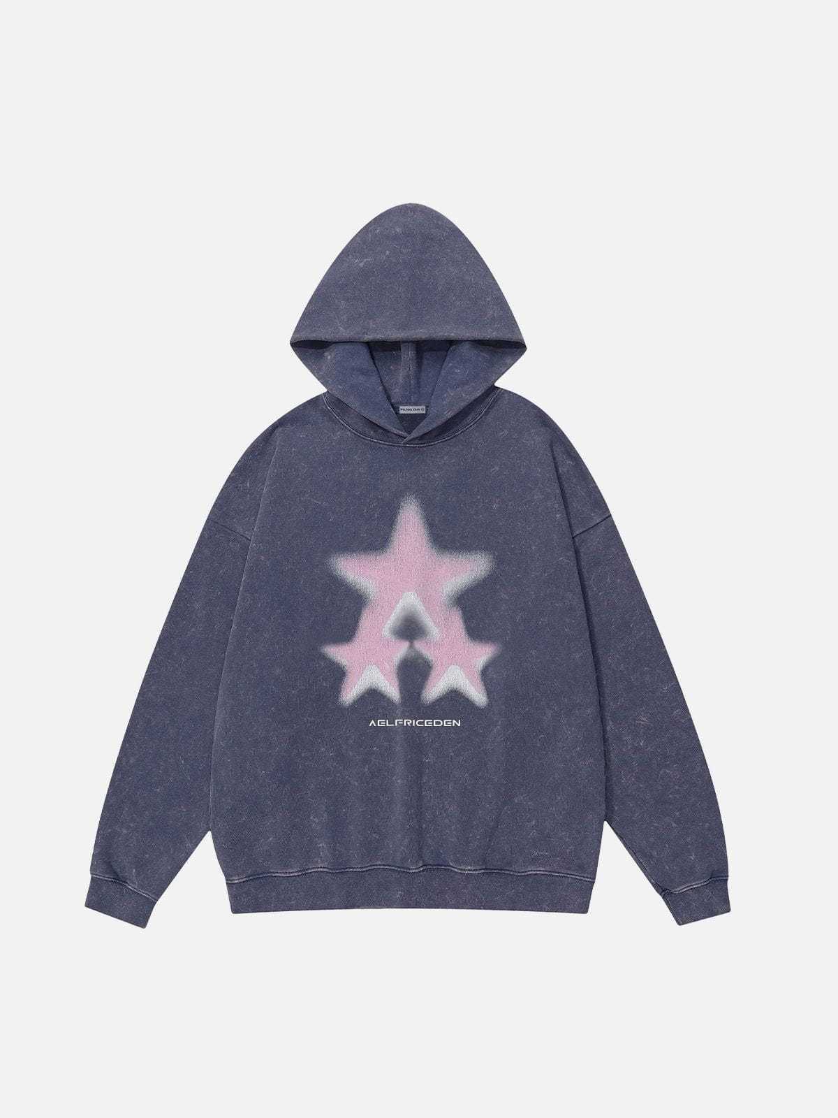 Aelfric Eden Blurring Star Washed Hoodie-IYAMIUIO