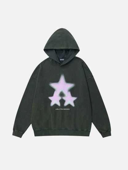 Aelfric Eden Blurring Star Washed Hoodie-IYAMIUIO